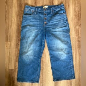 Madewell slim wide-leg crop button up 33 petite